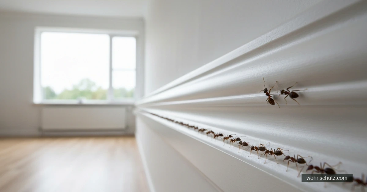 Ameisenstraße entlang Wohnzimmerwand – Ameisenbefall in der Wohnung erkennen