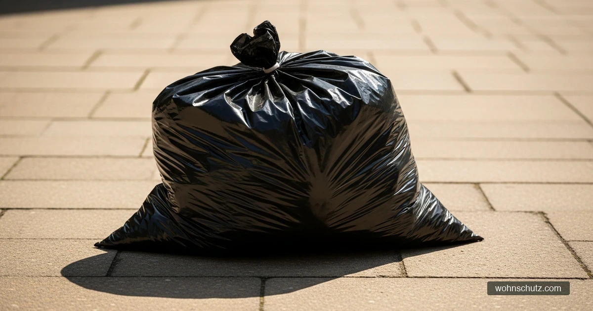 Schwarzer Plastikbeutel in der Sonne – Hitzebehandlung gegen Bettwanzen