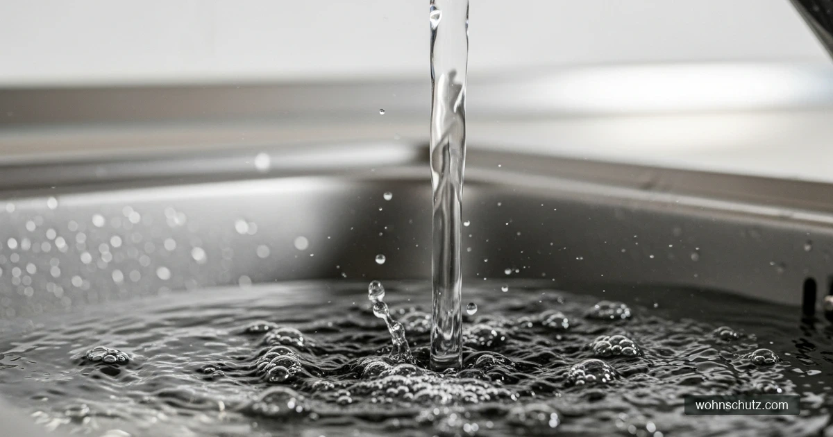 Kaltes Wasser läuft zum Ablaufen des Stagnationswassers aus einem Küchenhahn