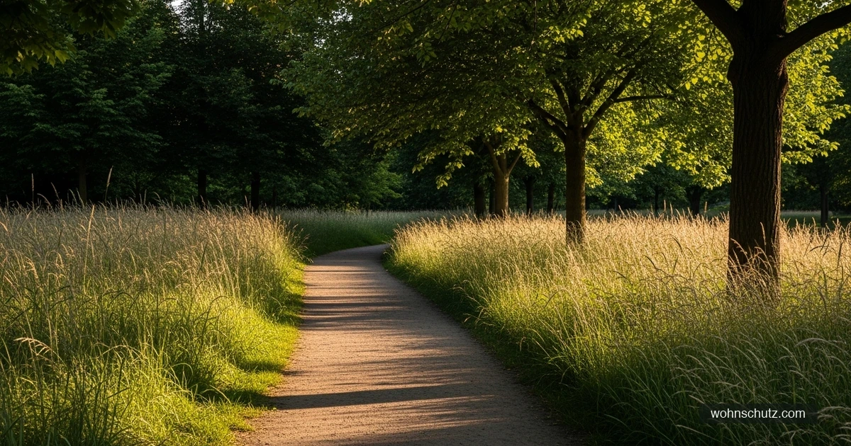 Städtischer Park mit Wegrändern und hoher Vegetation – typischer Lebensraum für Zecken in deutschen Großstädten