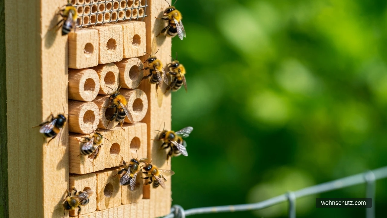 Insektenhotel im Garten für Wildbienen – Förderung besonders geschützter Arten
