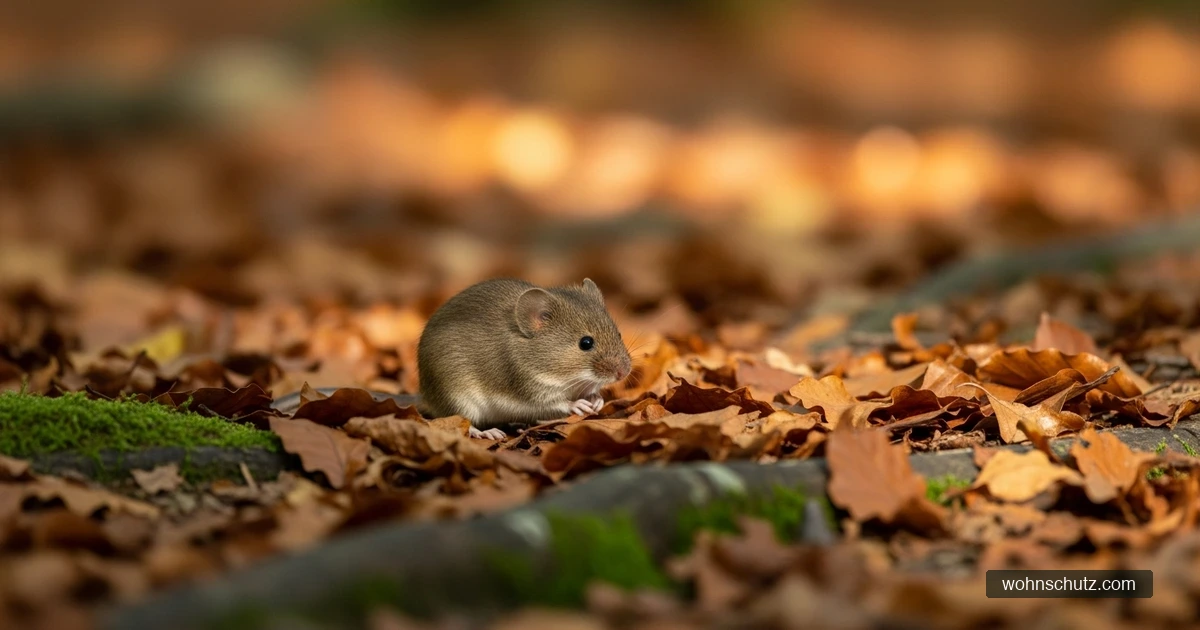 Rötelmaus in ihrem natürlichen Lebensraum – Laubwald mit Buchenlaub
