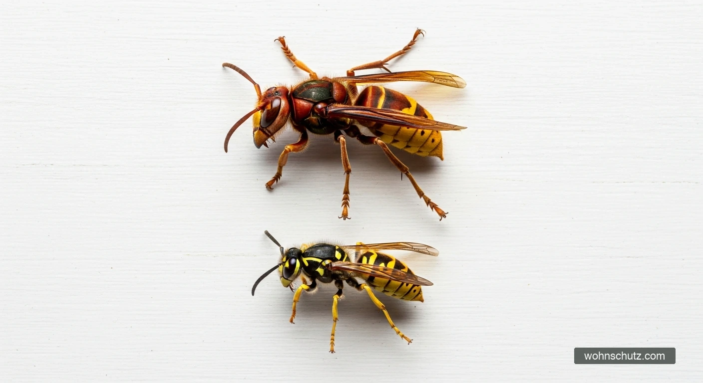 Hornisse vs. Wespe im direkten Vergleich – Körpergröße, Kopfform, Färbung und Muster