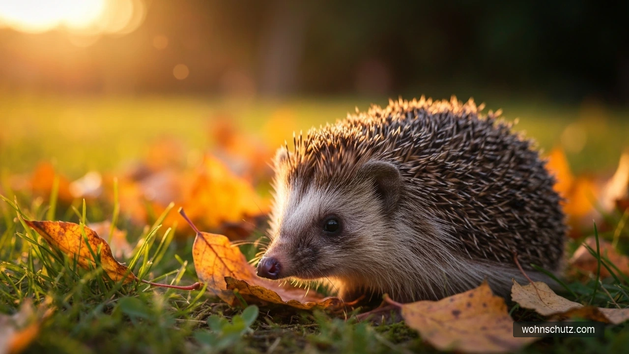 Igel im deutschen Garten bei Dämmerung – besonders geschützt nach BNatSchG