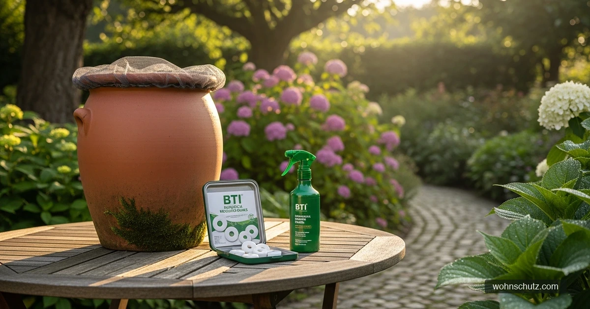 Mückenabwehr im Garten – Regentonnennetz, BTI-Tabletten und Abdeckschutz