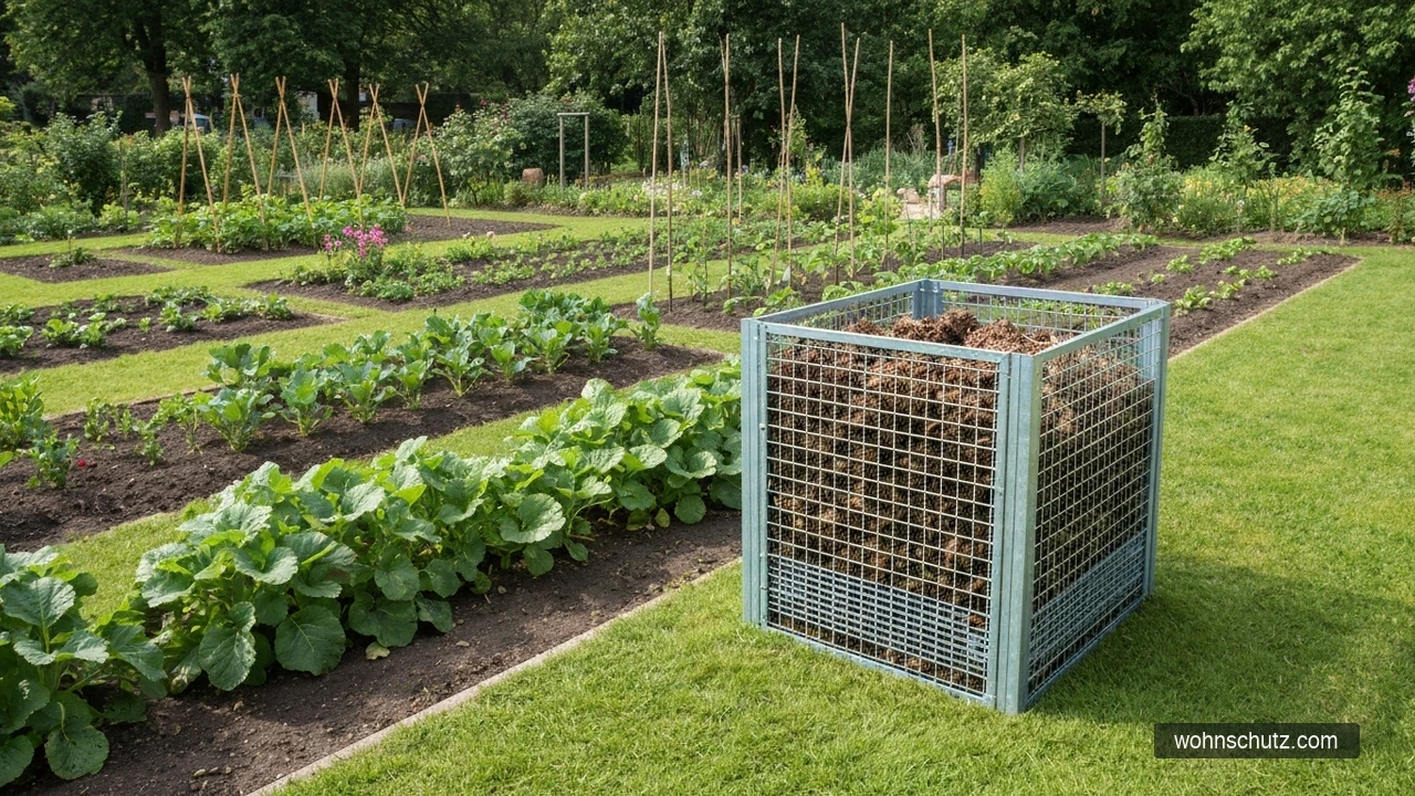 Sicherer Kompost mit Metallboden und engmaschigem Drahtgitter – eine der wirksamsten Maßnahmen gegen Ratten im Garten