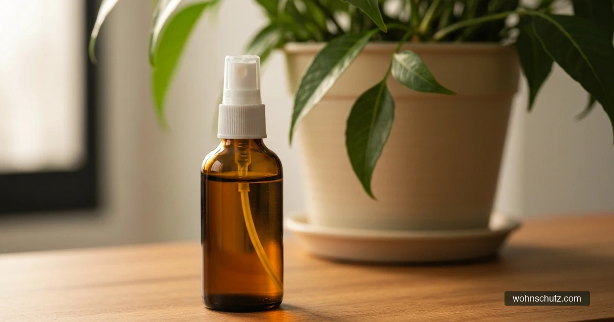 Neem-Öl-Emulsion auf befallenes Blatt auftragen – biologisches Hausmittel gegen Schildläuse