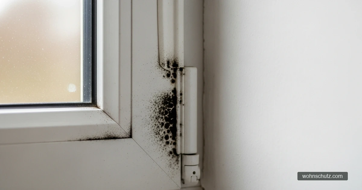 Schwarzer Schimmel in der Silikonfuge am Fensterrahmen – typisches Schadensbild