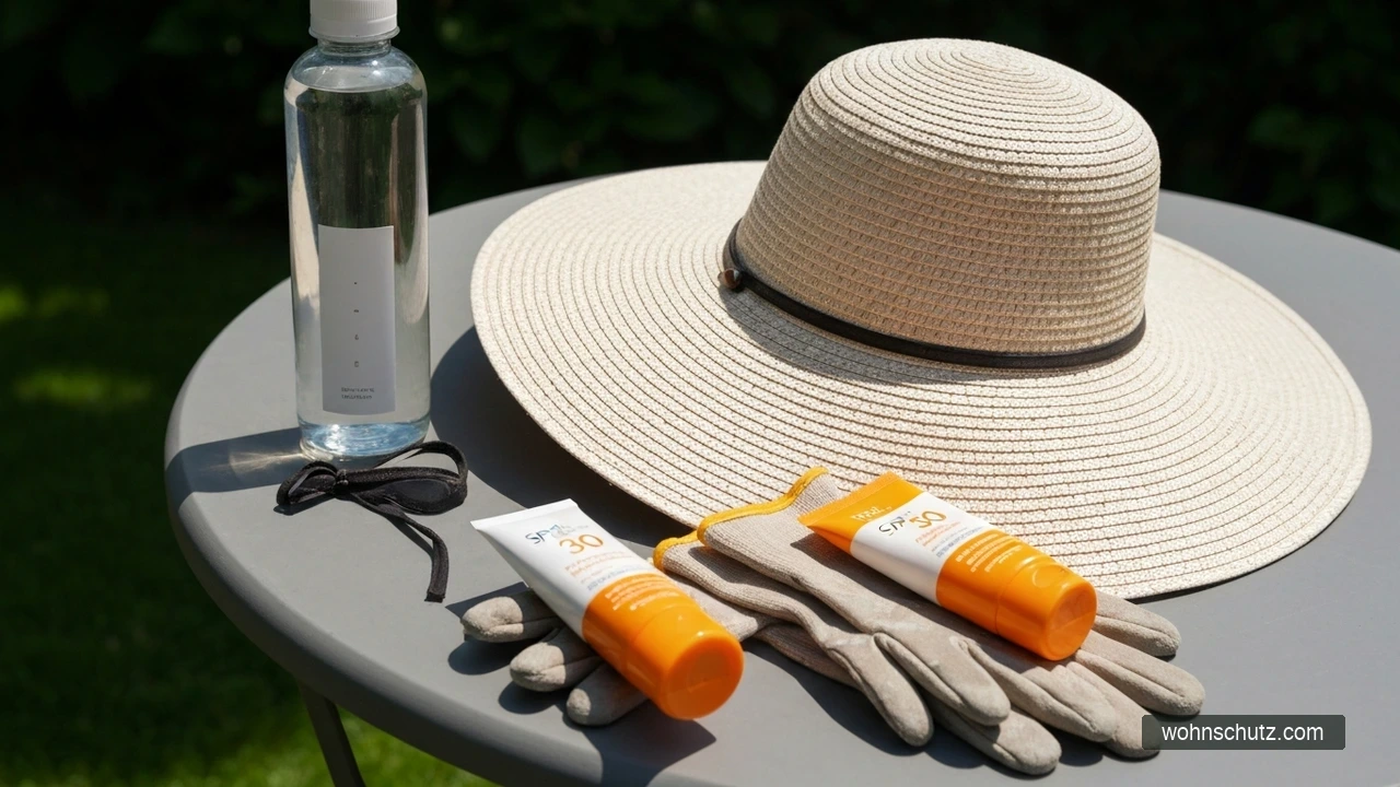 Sonnenschutz bei der Gartenarbeit – Strohhut, Wasser und Sonnencreme