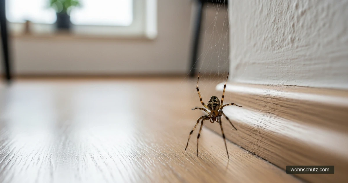 Hauswinkelspinne in einer Zimmerecke – typischer Anblick in deutschen Wohnungen