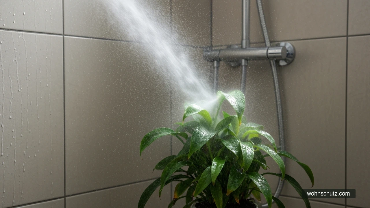 Zimmerpflanze unter der Dusche abbrausen – mechanische Entfernung von Spinnmilben