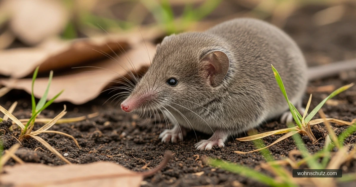 Feldspitzmaus im Garten auf Erde – Träger des Bornavirus BoDV-1 in Bayern